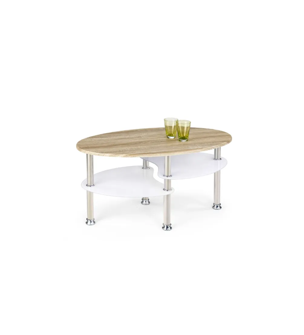 Ława MEDEA 90 cm w kolorze dąb sonoma z dodatkiem koloru białego
