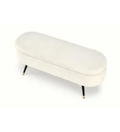 Ławka AVEIRO 120 cm z pojemnikiem Bouclé kremowa