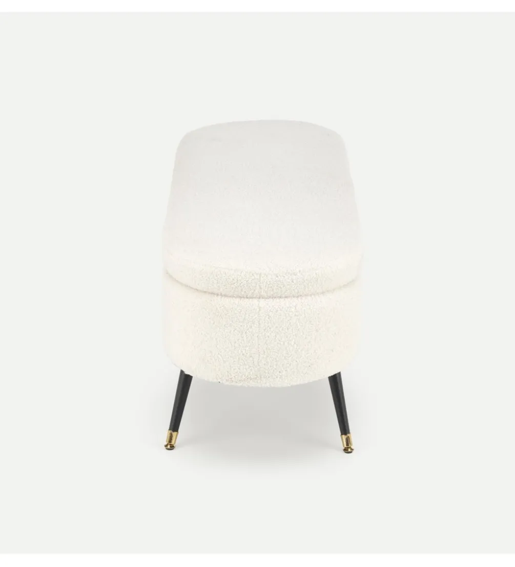Ławka AVEIRO 120 cm z pojemnikiem Bouclé kremowa