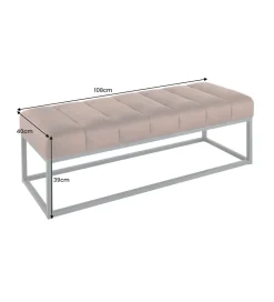 Ławka Baltic 110 cm Bouclé szampański beż
