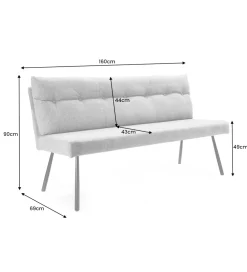 Ławka BIG GEORGE 160 cm welwet antracyt