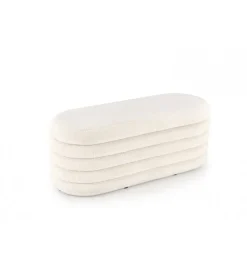 Ławka BLISS 105 cm bouclé kremowe z pojemnikiem