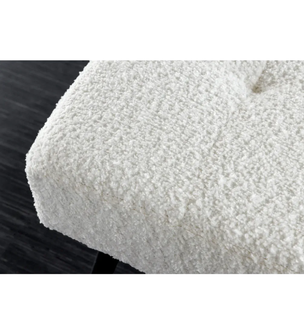 Ławka BOUTIQUE 100 cm tkanina bouclé biała