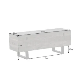 Ławka Factory Loft 115 cm mango szara