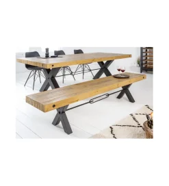 Ławka FACTORY Thor 200 cm drewno sosna brąz