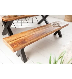 Ławka Iron Craft X 160 cm drewno Mango