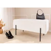 Ławka LOFT z szafką 100 cm bouclé biała