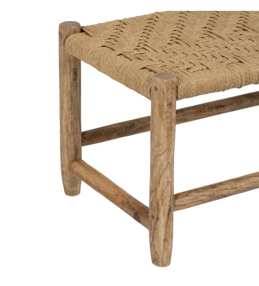 Ławka NEBERNLI 92 cm drewno mango naturalna