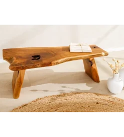 Ławka ROOT 100 cm drewno teak naturalny brąz