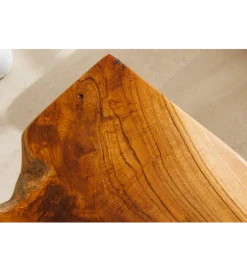Ławka ROOT 100 cm drewno teak naturalny brąz