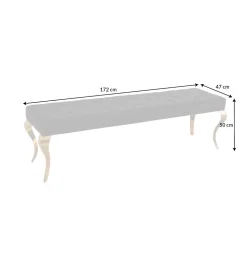 Ławka TRENTINO Modern Barock 172 cm szara