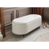 Ławka VOQUE 110 cm z pojemnikiem Bouclé kremowo biała