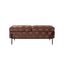 Ławka ze schowkiem WEAVE 121 cm mocca