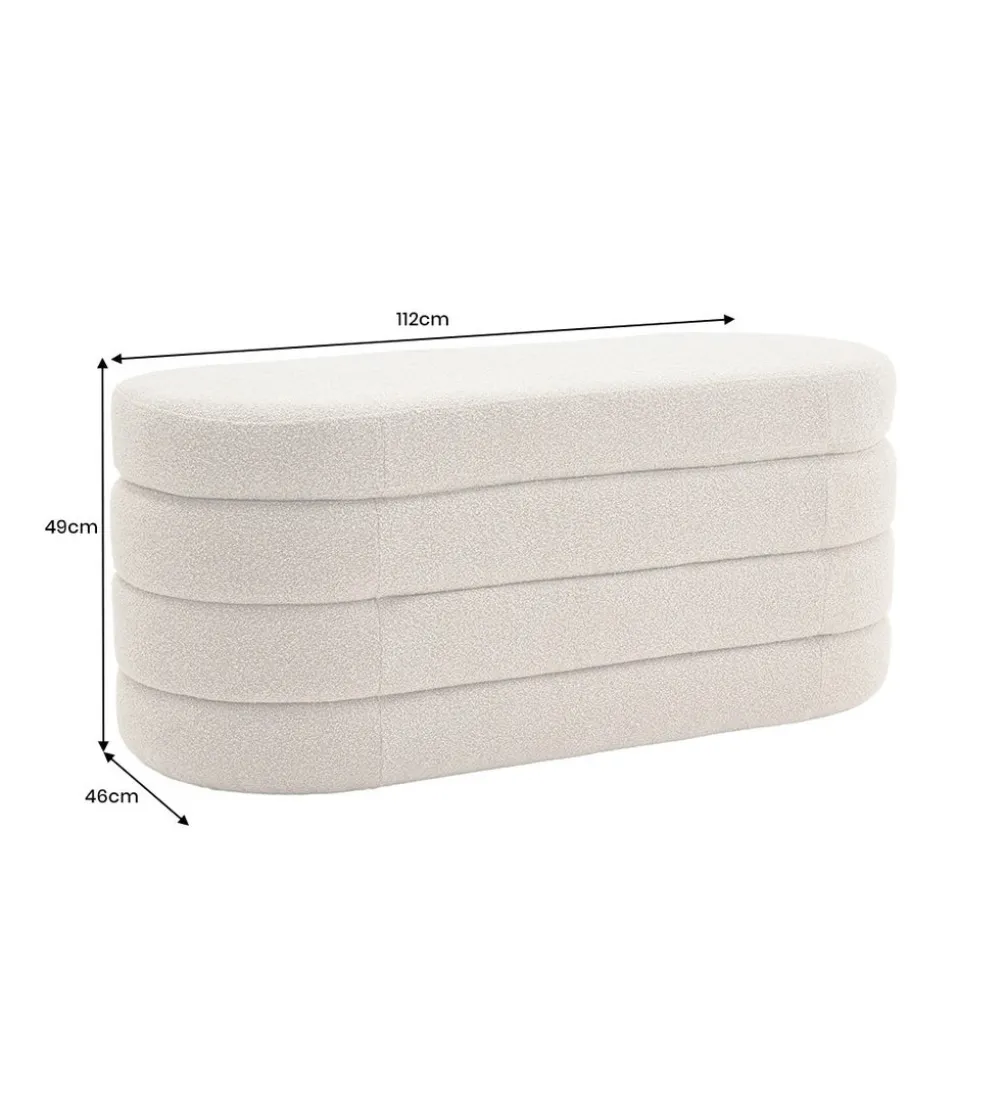 Ławka z schowkiem VOQUE 115 cm bouclé taupe