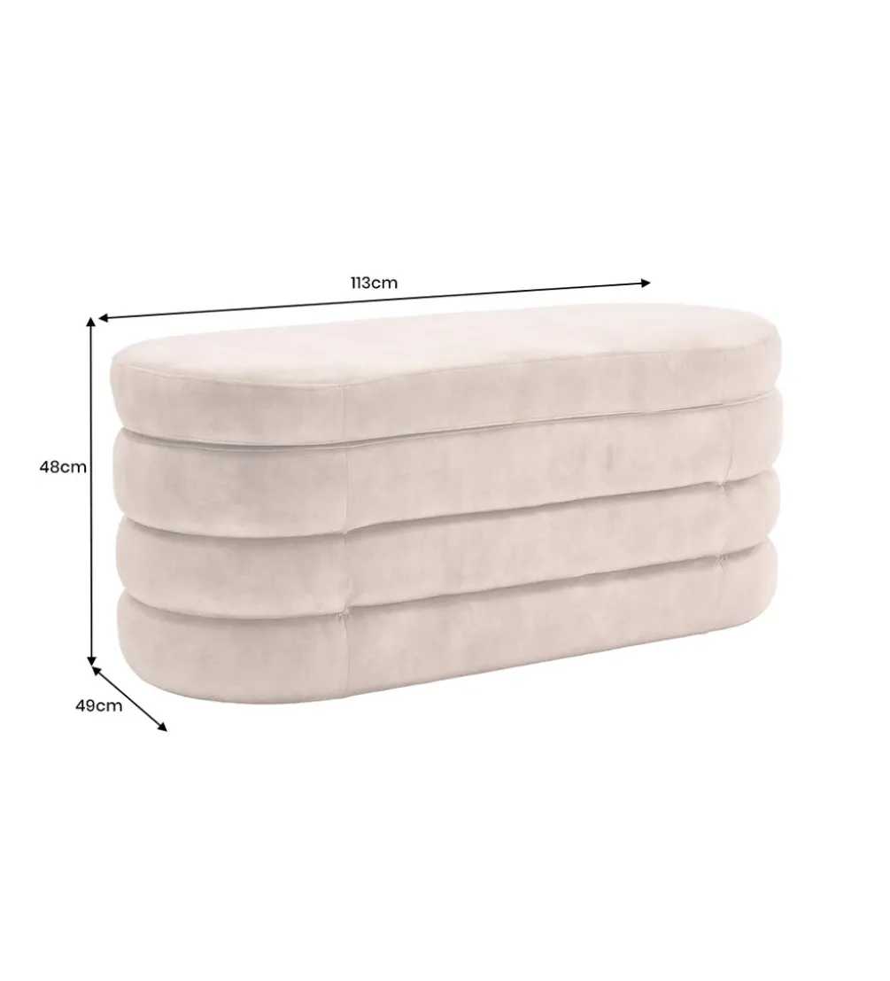 Ławka z schowkiem VOQUE 115 cm welwet musztardowy