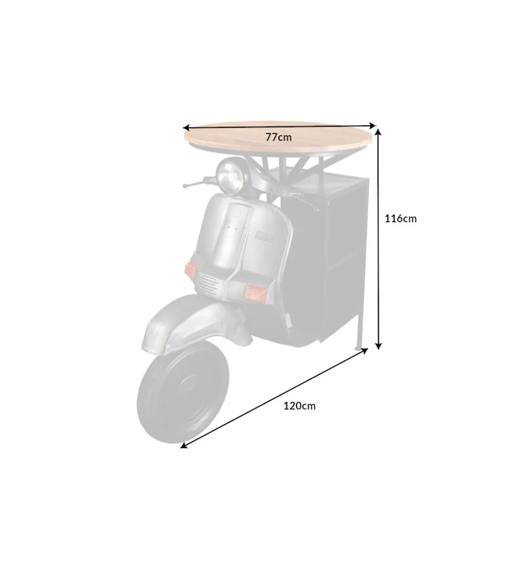 Barek stolik kawowy SCOOTER 120 cm blat drewno mango