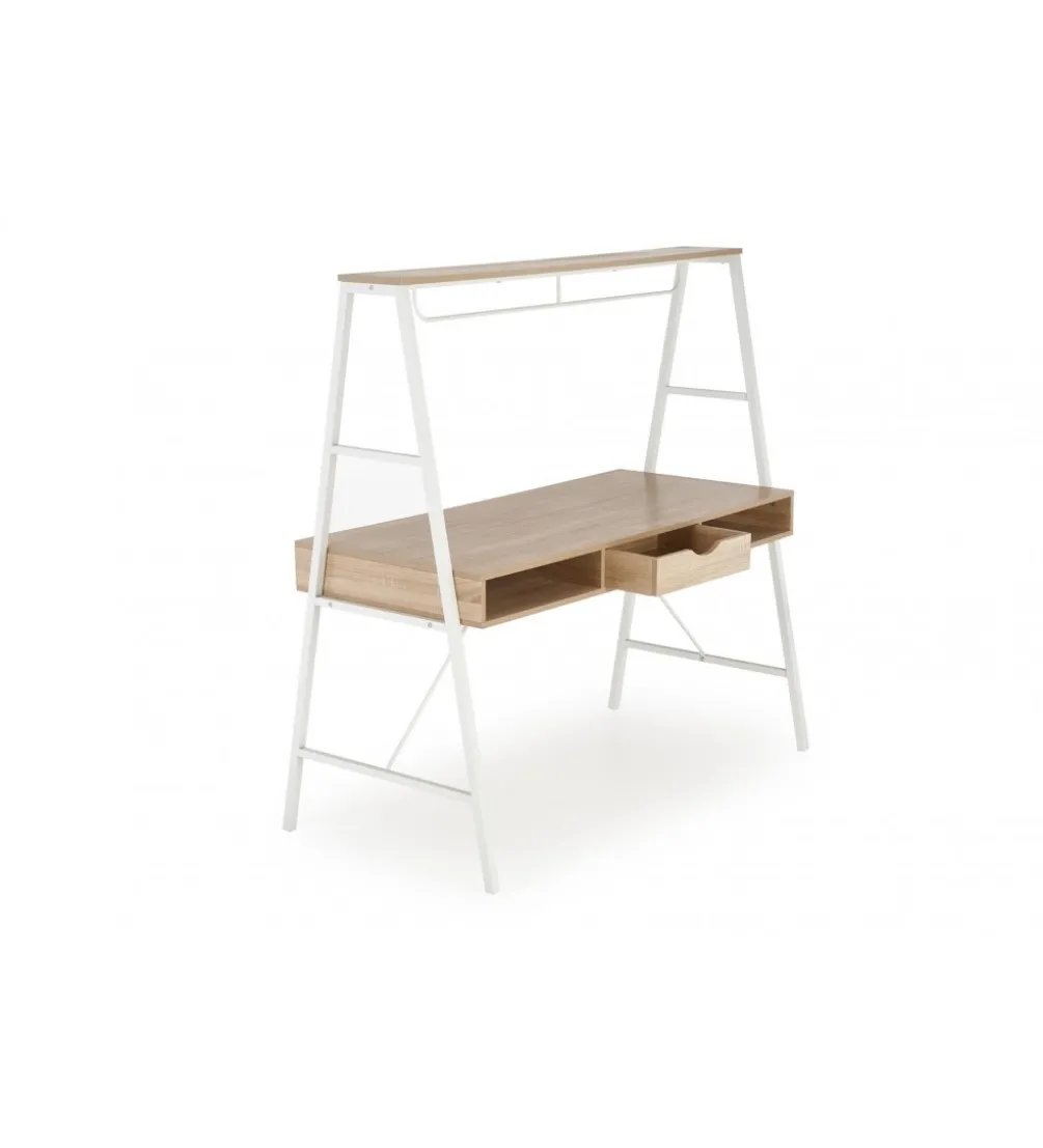Biurko dwustanowiskowe COAST 139 cm w kolorze dąb sonoma biały