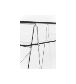 Biurko szklane POLAR 130 cm srebrne