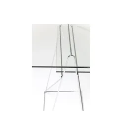 Biurko szklane POLAR 130 cm srebrne