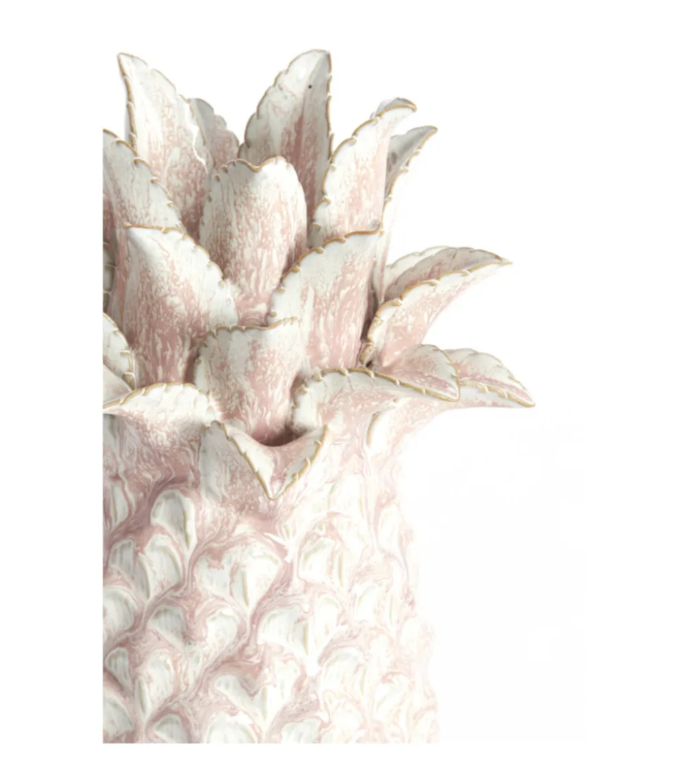 Figurka ANANAS NANASI 31 cm ceramika różowobiały