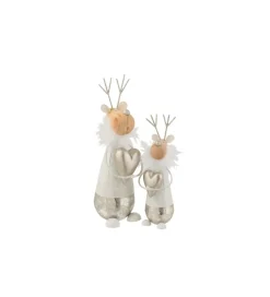 Figurka dekoracyjna Reindeer Heart 30 cm biała