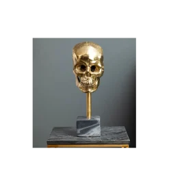 Figurka dekoracyjna Skull złota