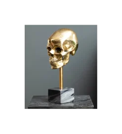 Figurka dekoracyjna Skull złota