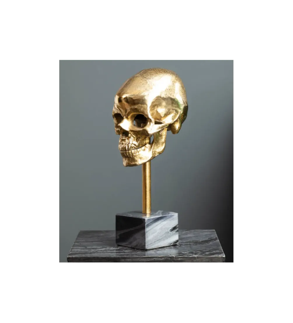 Figurka dekoracyjna Skull złota