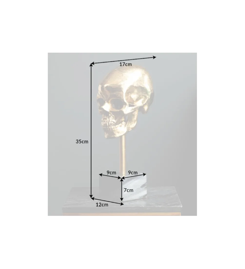 Figurka dekoracyjna Skull złota