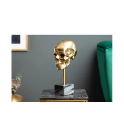 Figurka dekoracyjna Skull złota