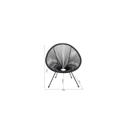 Fotel ACAPULCO MONO 85 cm czarny