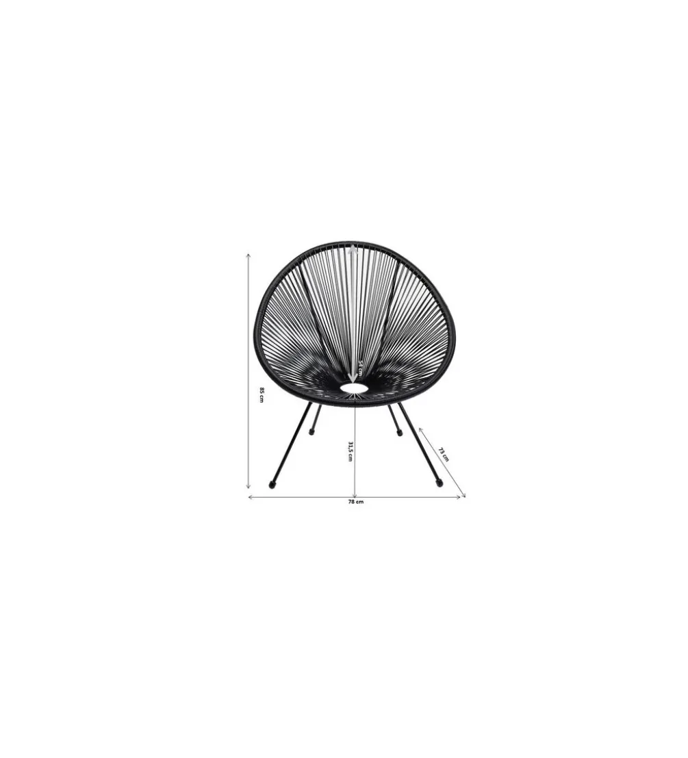 Fotel ACAPULCO MONO 85 cm czarny