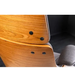 Fotel biurowy MANHATTAN od 44 do 54 cm szary drewno dębu