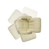 Fotel CALGARY z podnóżkiem kremowy
