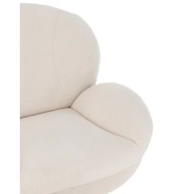 Fotel i podnóżek LOUNGERI 83 cm kremowe