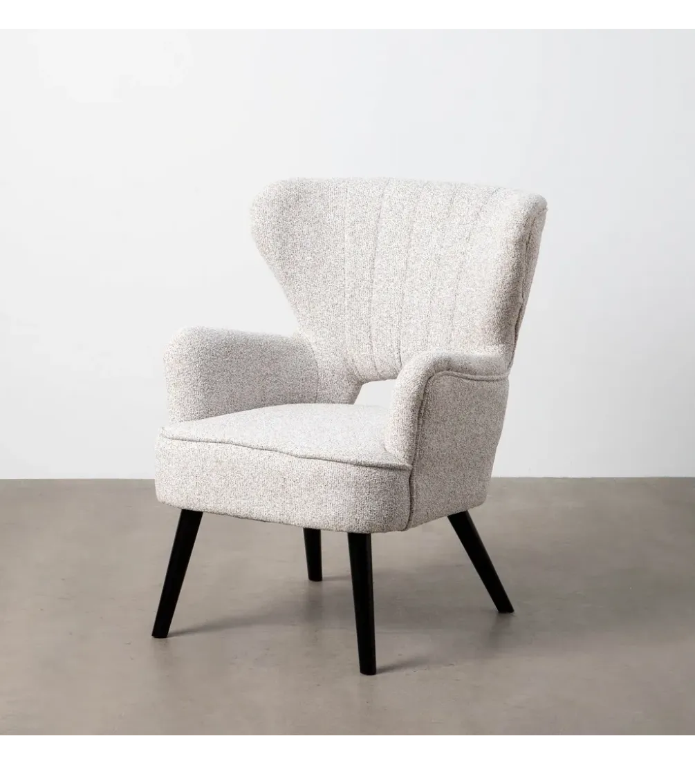 Fotel KESO 90 cm tapicerowany szarobiały