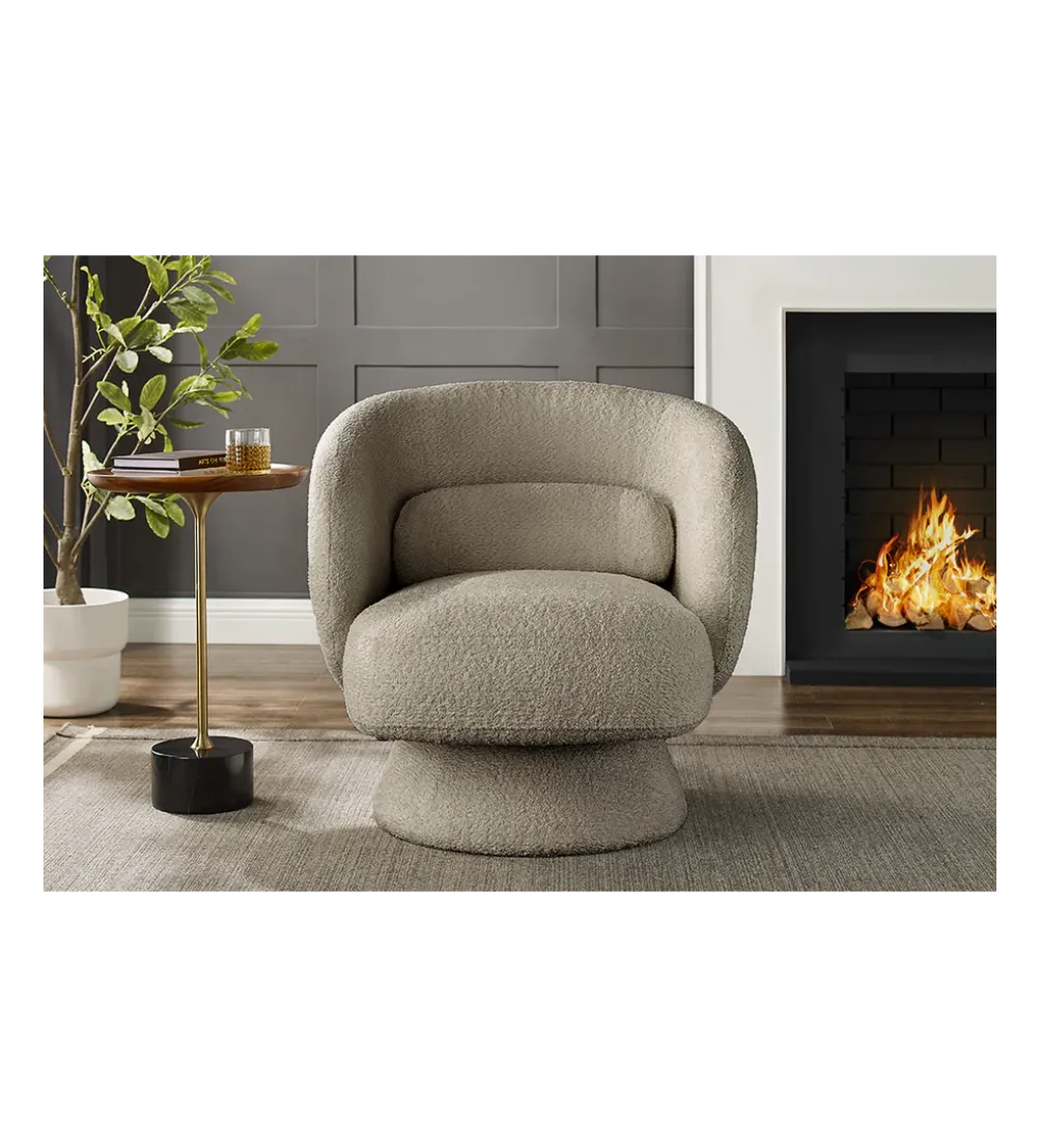 Fotel obrotowy BOSSA NOVA bouclé taupe