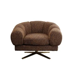 Fotel obrotowy JANNO 68 cm bouclé brązowe