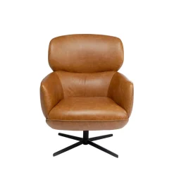 Fotel obrotowy OTTAWA skórzany brązowy