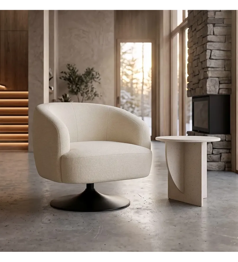 Fotel obrotowy RASANY 73 cm kremowy