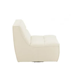 Fotel obrotowy Swivel Bouclé  83 cm kremowy