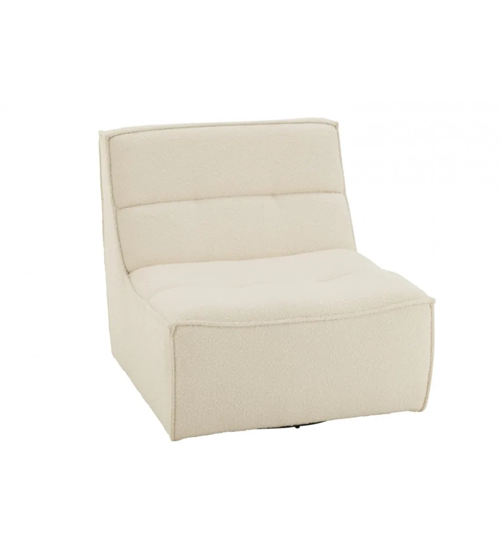 Fotel obrotowy Swivel Bouclé 83 cm kremowy