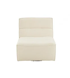 Fotel obrotowy Swivel Bouclé 83 cm kremowy