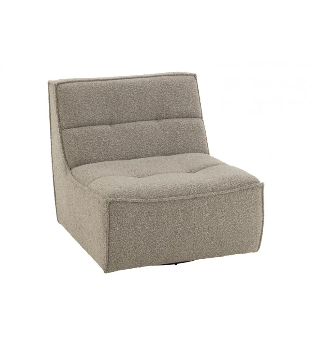 Fotel obrotowy Swivel Bouclé 83 cm taupe