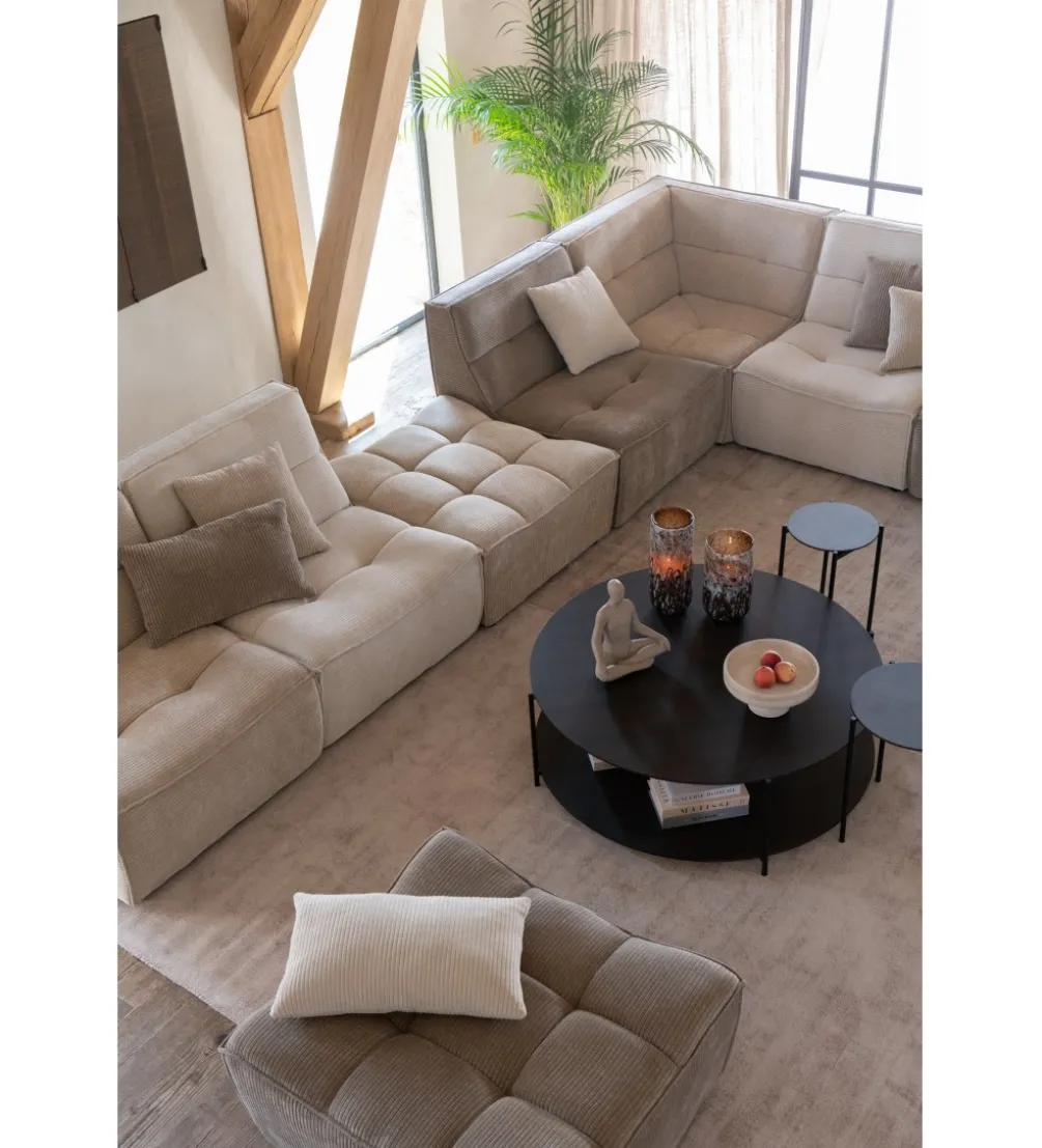 Fotel obrotowy Swivel Bouclé 83 cm taupe
