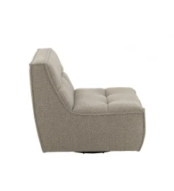Fotel obrotowy Swivel Bouclé 83 cm taupe