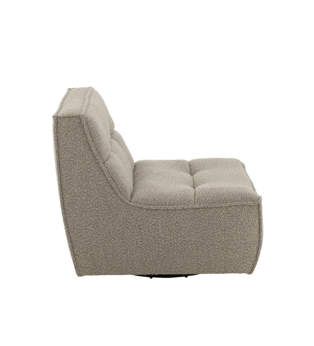Fotel obrotowy Swivel Bouclé 83 cm taupe