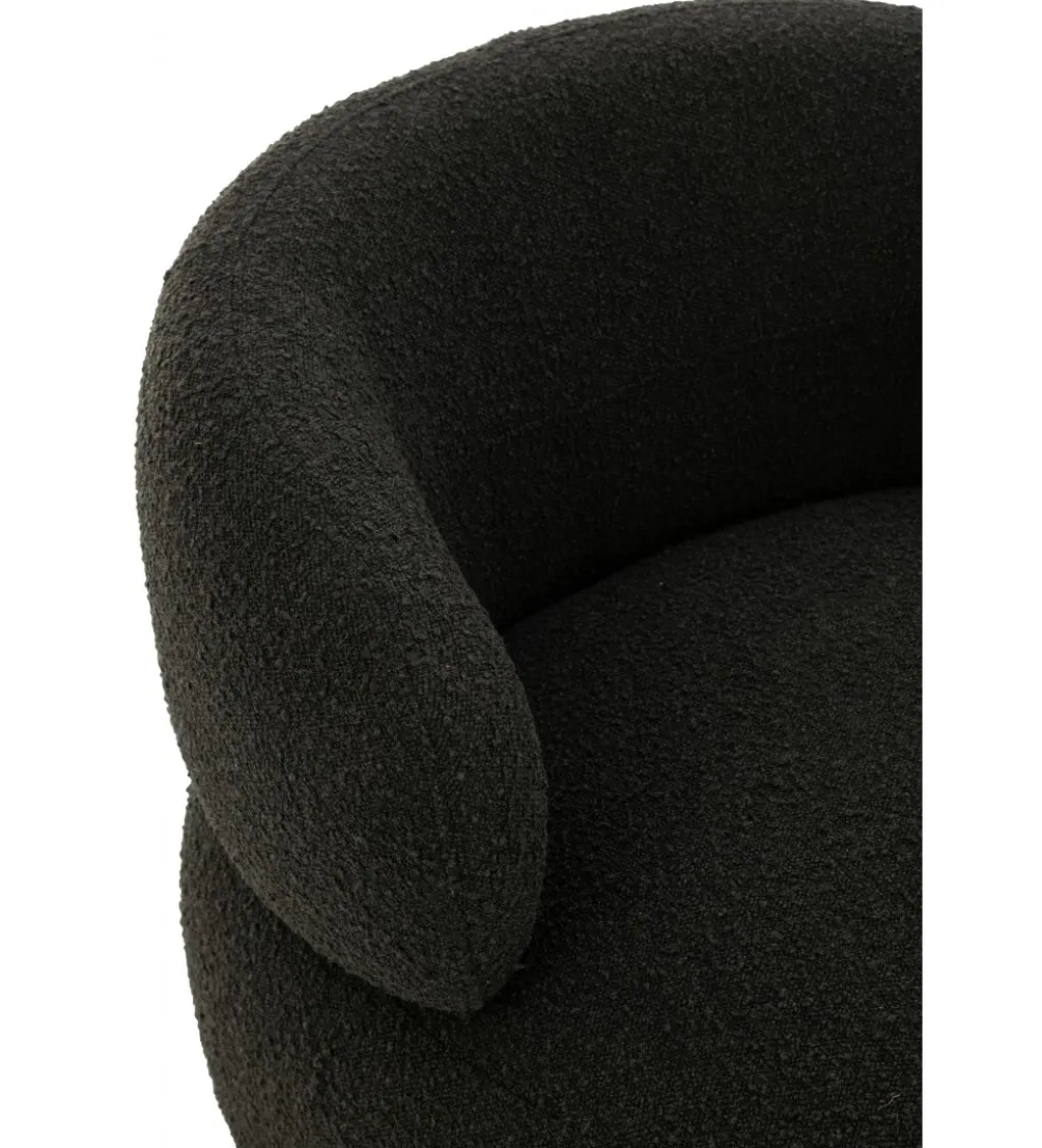 Fotel obrotowy Swivel II Bouclé 82 cm czarny