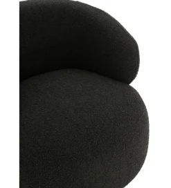 Fotel obrotowy Swivel II Bouclé 82 cm czarny
