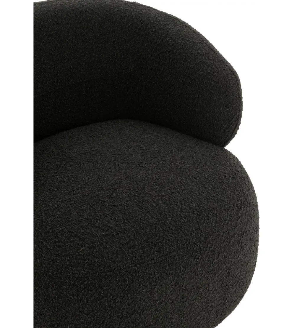 Fotel obrotowy Swivel II Bouclé 82 cm czarny